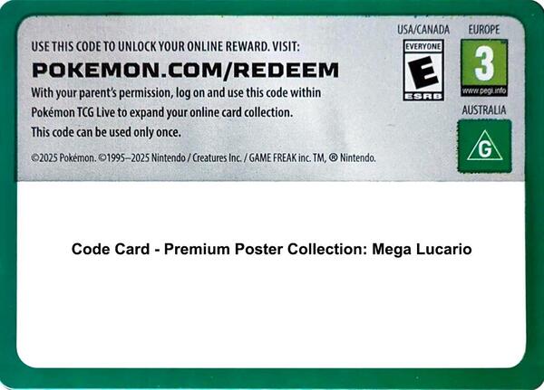 Code Card - Premium Poster Collection: Mega Lucario-nan-Normal