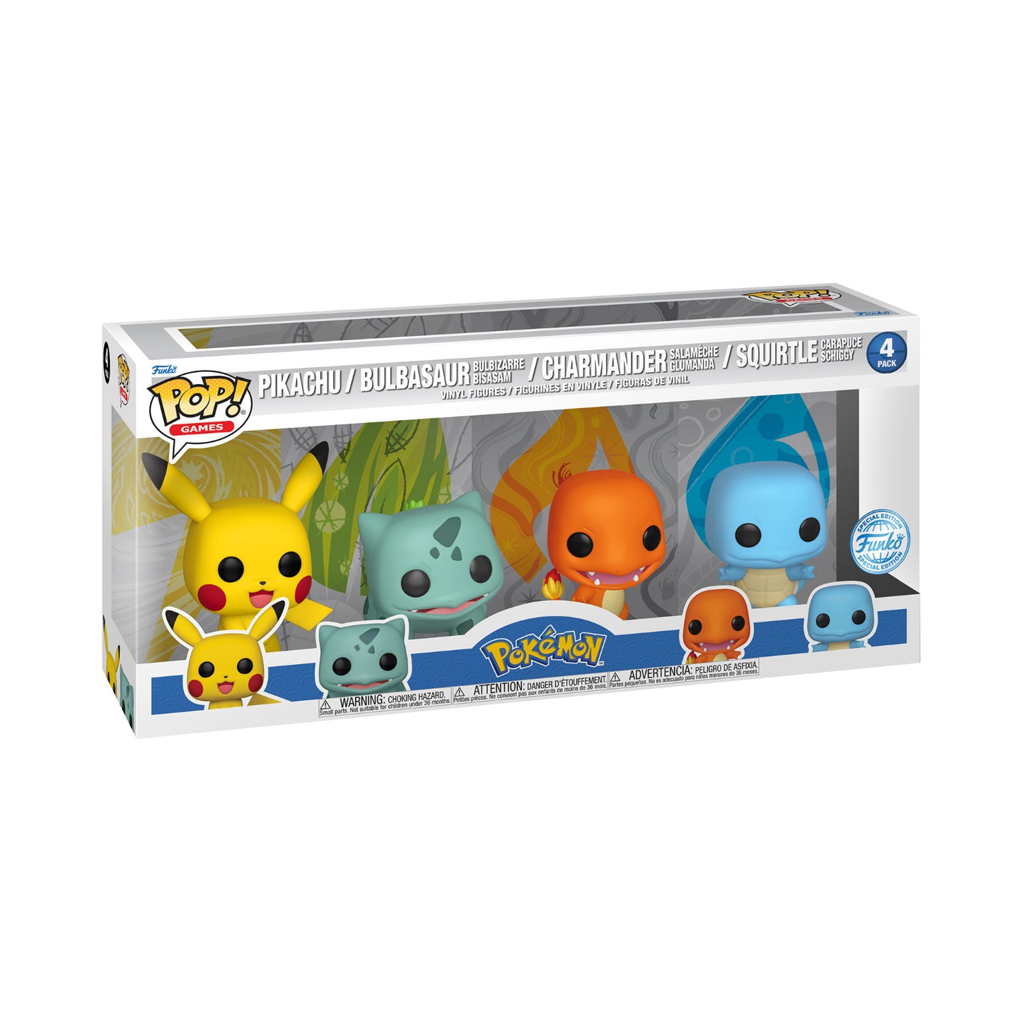 Games: Pokemon - Pikachu / Bulbasaur / Charmander / Squirtle 4 Pack