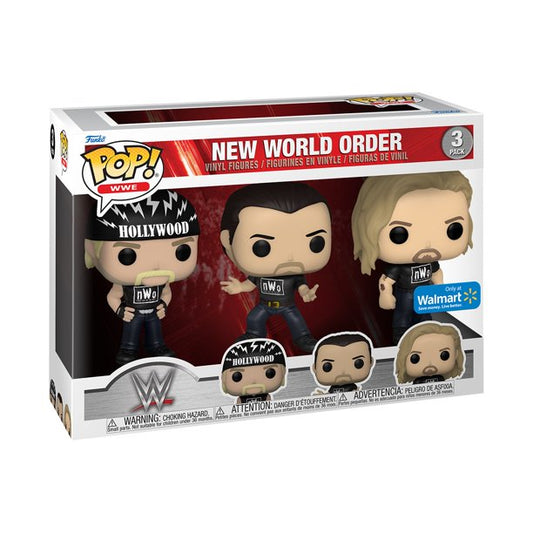 WWE: 3PK - New World Order (NWO) Vinyl Figure (Walmart Exclusive) Funko Pop! (Small Damage to Window)
