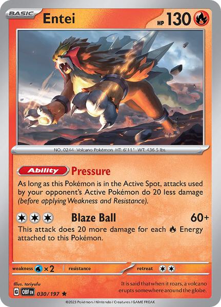 Entei-#030/197-Reverse Holofoil