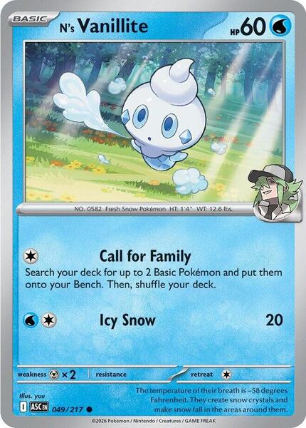 N's Vanillite-#049/217-Normal