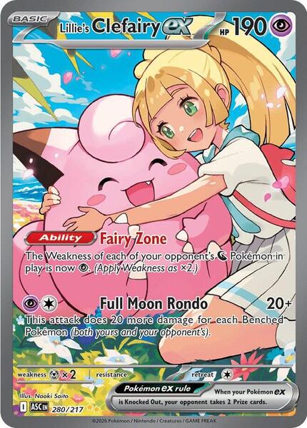 Lillie's Clefairy ex - 280/217-#280/217-Holofoil