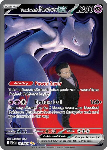 Team Rocket's Mewtwo ex - 281/217-#281/217-Holofoil