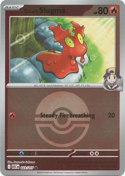 Ethan's Slugma (Poke Ball)-#023/217-Reverse Holofoil