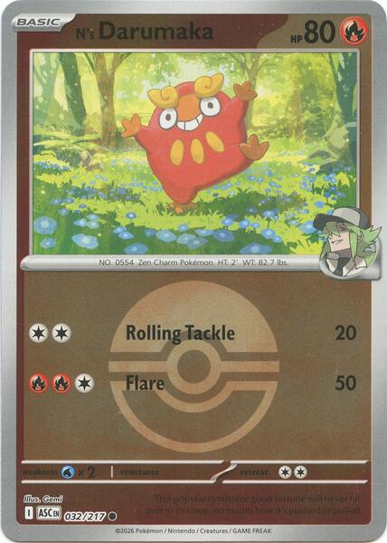N's Darumaka (Poke Ball)-#032/217-Reverse Holofoil
