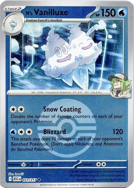 N's Vanilluxe (Poke Ball)-#051/217-Reverse Holofoil