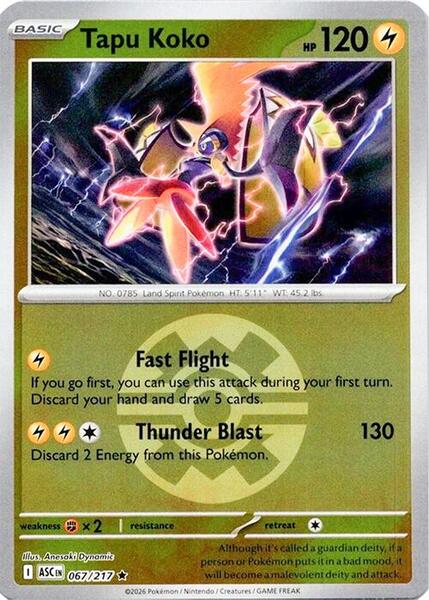 Tapu Koko (Quick Ball)-#067/217-Reverse Holofoil