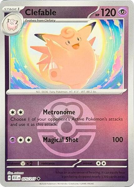 Clefable (Love Ball)-#075/217-Reverse Holofoil