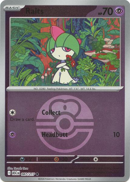 Ralts (Love Ball)-#087/217-Reverse Holofoil