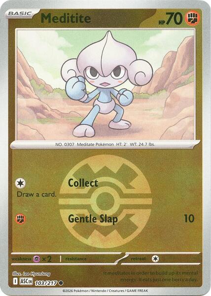 Meditite (Quick Ball)-#103/217-Reverse Holofoil