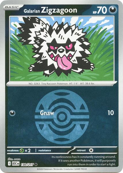 Galarian Zigzagoon (Dusk Ball)-#130/217-Reverse Holofoil