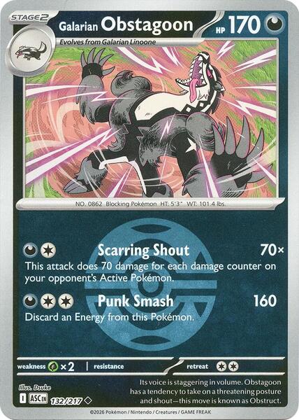 Galarian Obstagoon - 132/217 (Dusk Ball)-#132/217-Standard