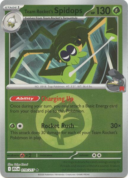 Team Rocket's Spidops (Energy Symbol Pattern)-#019/217-Standard