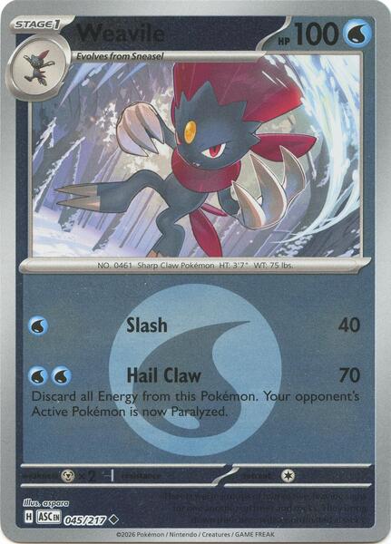 Weavile - 045/217 (Energy Symbol Pattern)-#045/217-Standard