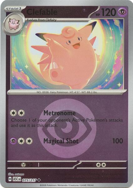 Clefable (Energy Symbol Pattern)-#075/217-Reverse Holofoil
