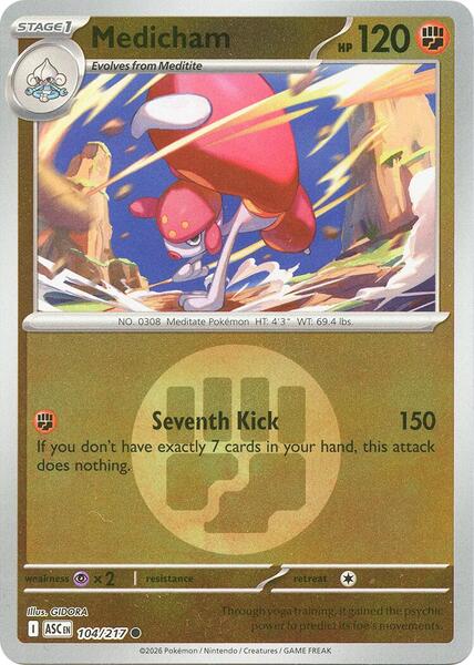 Medicham - 104/217 (Energy Symbol Pattern)-#104/217-Reverse Holofoil