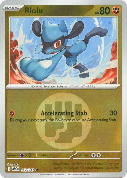 Riolu (Energy Symbol Pattern)-#112/217-Reverse Holofoil