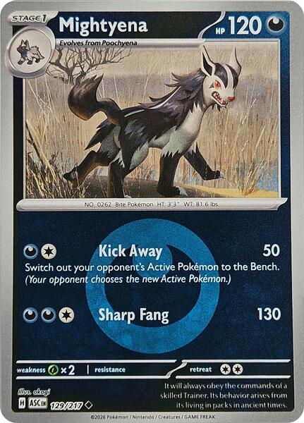 Mightyena - 129/217 (Energy Symbol Pattern)-#129/217-Reverse Holofoil