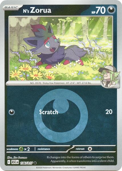 N's Zorua (Energy Symbol Pattern)-#136/217-Standard