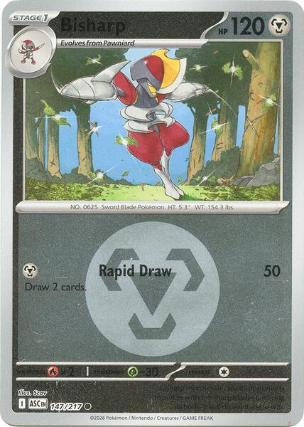 Bisharp (Energy Symbol Pattern)-#147/217-Reverse Holofoil