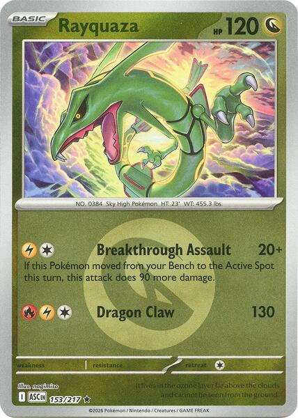 Rayquaza (Energy Symbol Pattern)-#153/217-Reverse Holofoil