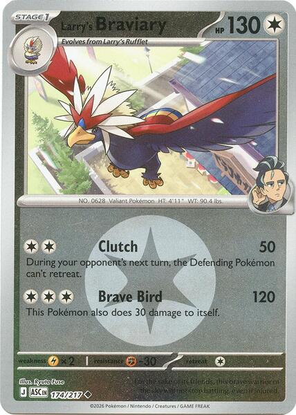 Larry's Braviary (Energy Symbol Pattern)-#174/217-Reverse Holofoil