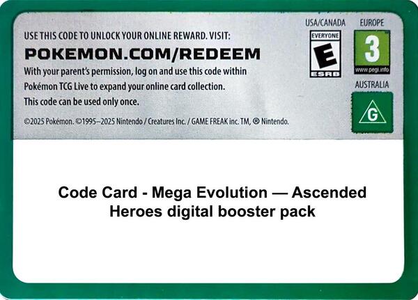 Code Card - Ascended Heroes Booster Pack-nan-Standard