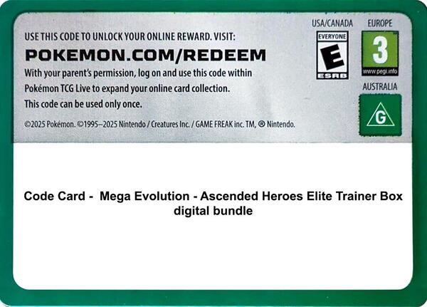 Code Card - Ascended Heroes Elite Trainer Box digital bundle-nan-Standard
