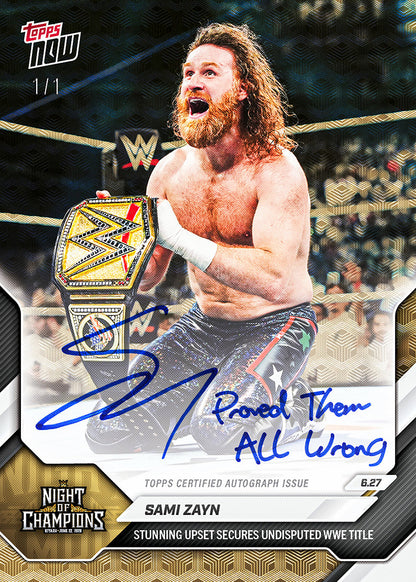 Sami Zayn WWE Topps NOW Card 68 | Limited 2026